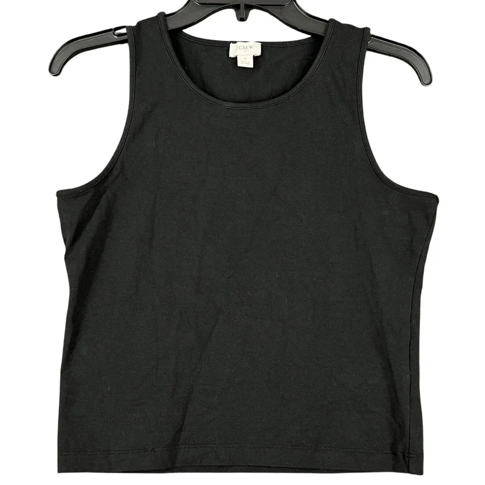 J.Crew Tank Top Womens S Black Slim Fit Cotton Blend Casual Everyday Essential